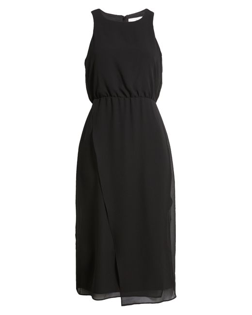 Sam Edelman Black Blouson Bodice Midi Dress