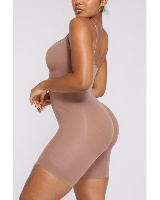 Shapellx Natural Seamless Mid-Thigh Full Shaping Bodysuit