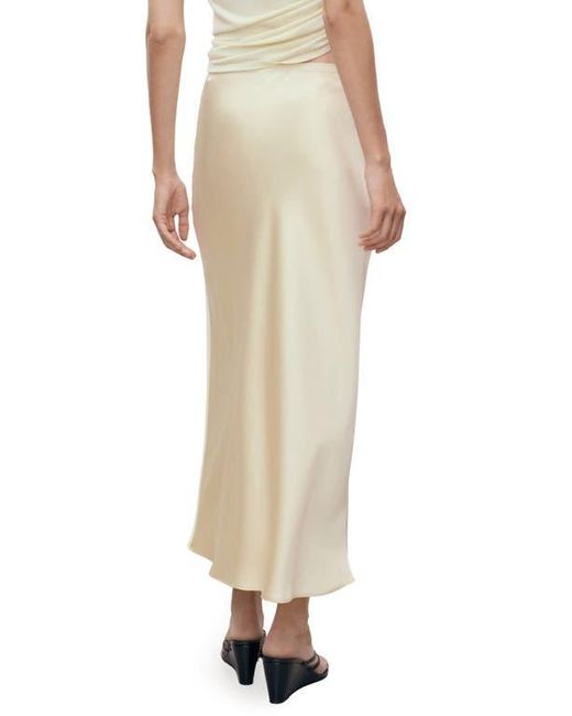 Mango Natural Mia Satin Midi Skirt