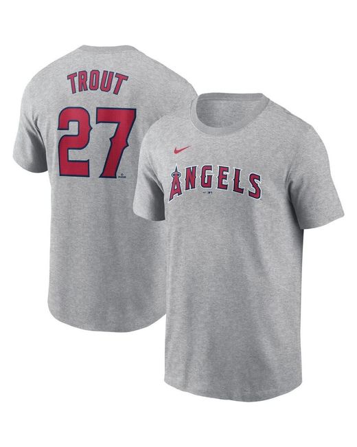 Nike Gray Mike Trout Los Angeles Angels Fuse Name & Number T-Shirt for men
