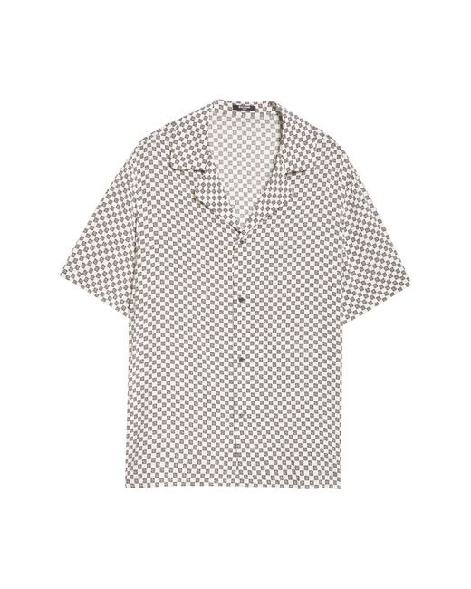 Balmain White Mini Monogram Button-up Shirt for men
