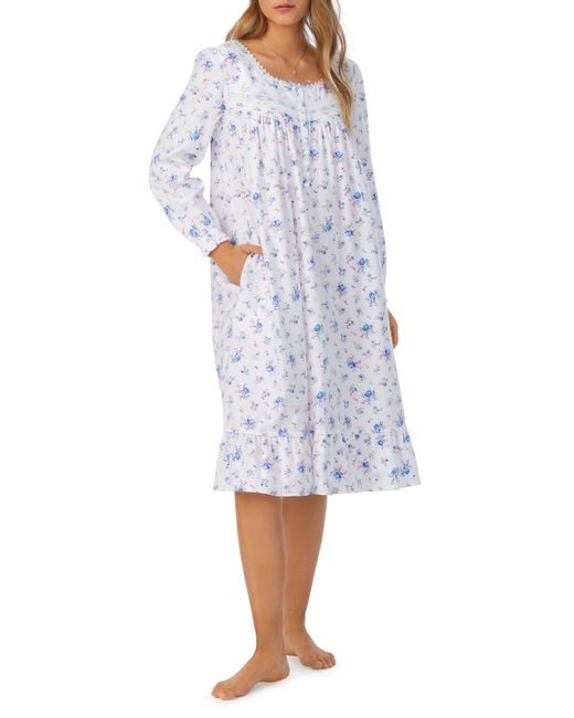 Eileen West Long Sleeve Flannel Waltz Nightgown Lyst