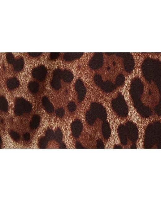 Dolce & Gabbana Brown Leopard Print Satin & Lace Camisole