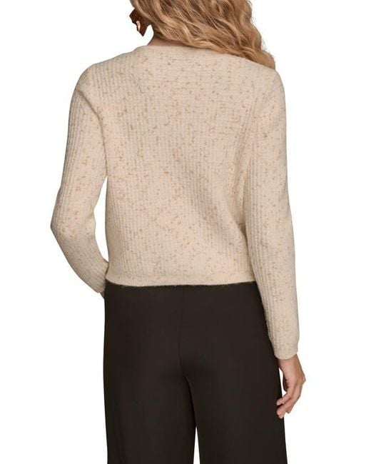 Donna Karan Natural Metallic Cardigan