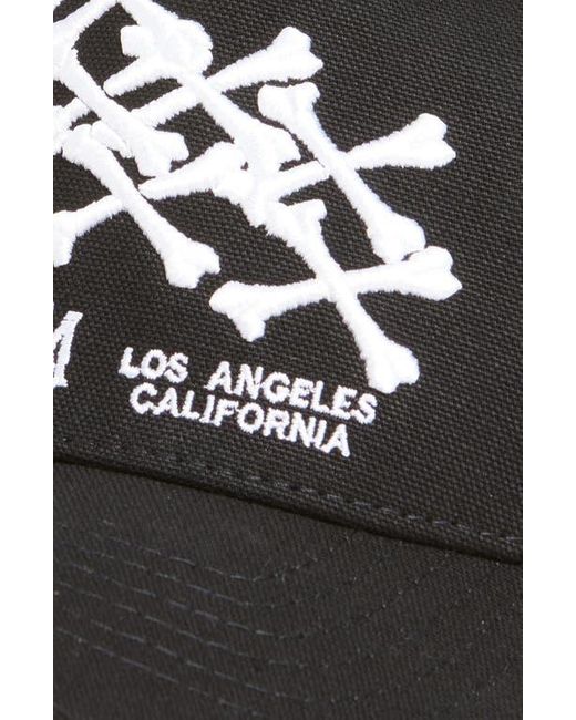Amiri Black Stacked Bones Logo Adjustable Trucker Hat for men