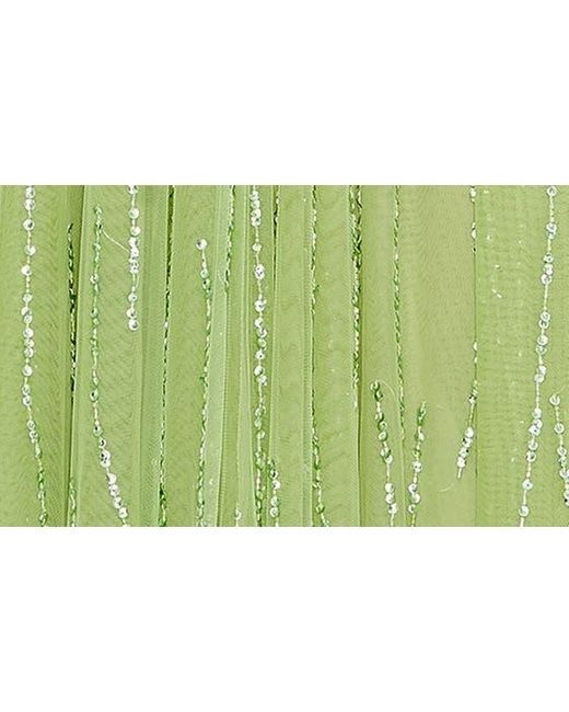 Mac Duggal Green Sequin Long Sleeve A-line Gown