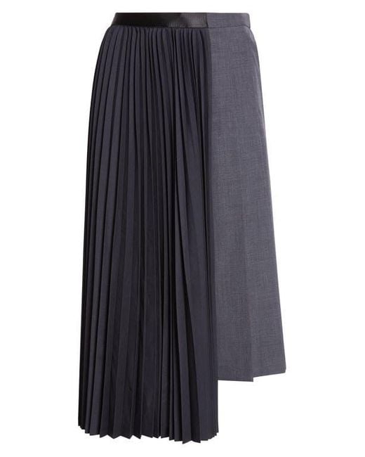 Undercover Blue Mixed Media Skirt