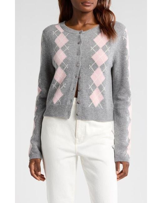 Reformation Clara Cashmere Crew Cardigan in Gray | Lyst