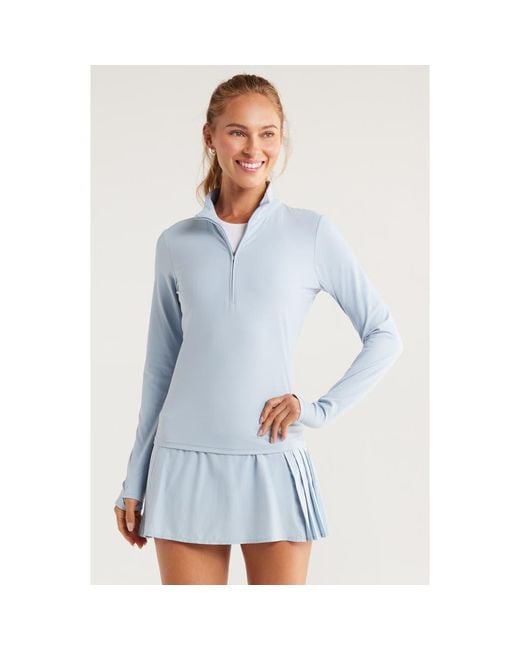 Zella Blue So Soft Actve Half Zip Pullover
