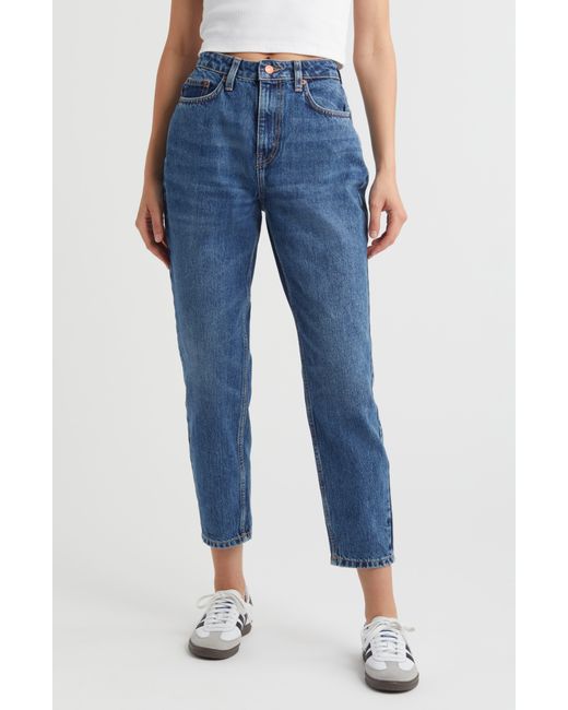 TOPSHOP Blue High Waist Relaxed Mom Jeans