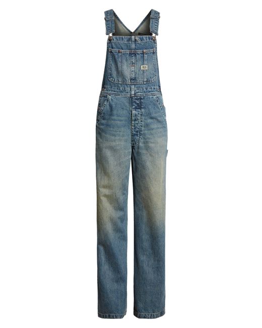 R13 Blue D'arcy Relaxed Wide Leg Overalls