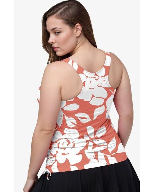 Calypsa White Plus Size Maya Tankini Swim Top With Removable Cups