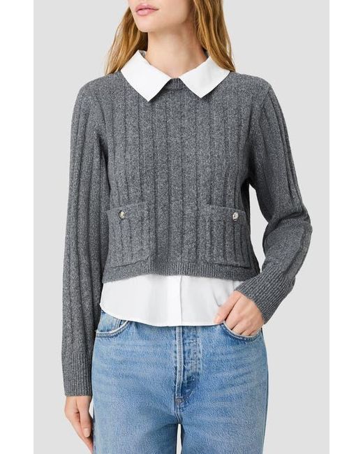 French Connection Gray Aleyna Collared Pullover Sweater