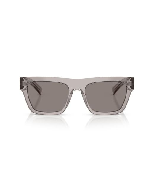Prada Gray 54Mm Rectangular Sunglasses for men