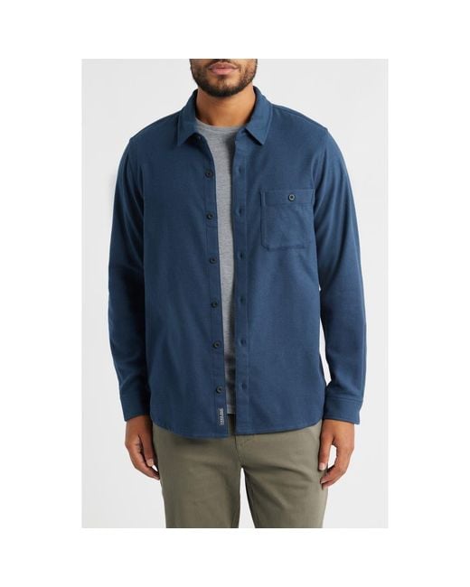 Free Fly Blue Seawool Flannel Button-Up Shirt for men