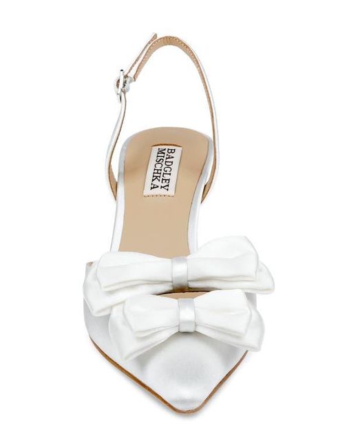 Badgley Mischka White Giovanna Slingback Pointed Toe Pump