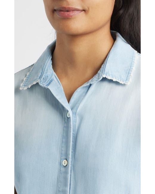 Cloth & Stone Blue Trim Chambray Shirt