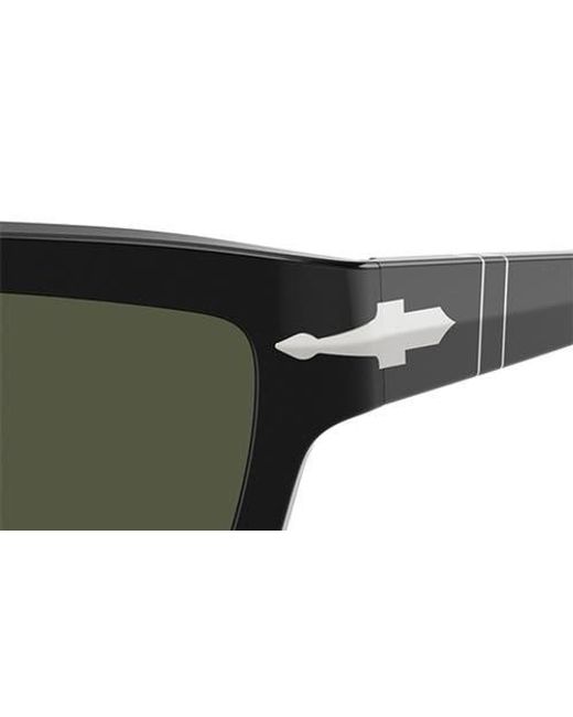 Persol Green 55Mm Rectangular Sunglasses for men