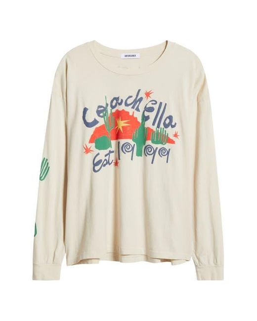 Daydreamer White X Coachella Collage Merch Long Sleeve Cotton Jersey Graphic T-Shirt