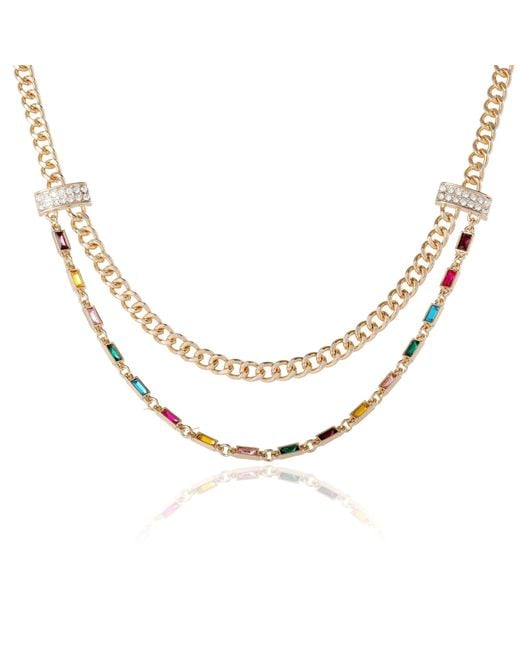 BCBGMAXAZRIA Metallic Tone Layered Necklace