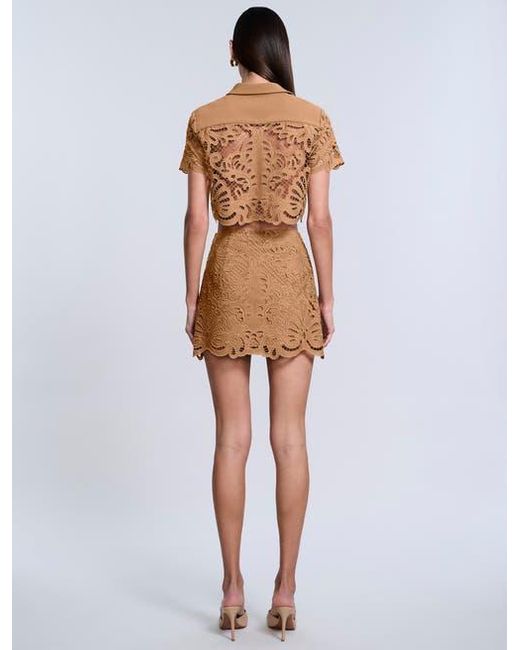 BCBGMAXAZRIA Blue Eyelet Mini Skirt