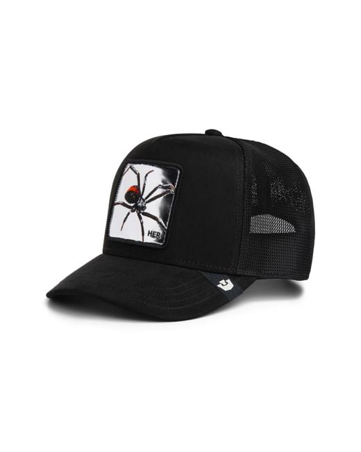Goorin Bros Black Spider Patch Snapback Trucker Hat for men