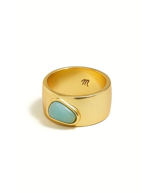 Madewell Yellow Stone Collection Amazonite Chunky Ring