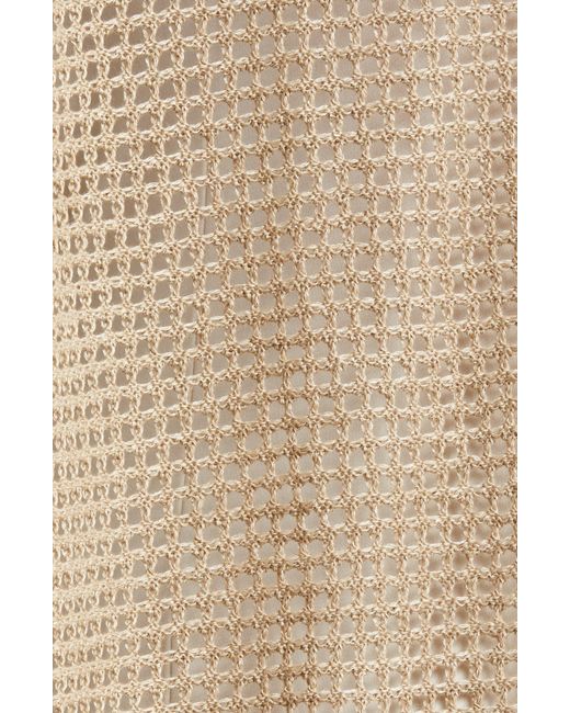 Eileen Fisher Natural Open Stitch Longline Organic Linen Cardigan