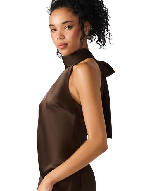 Steve Madden Brown Lara Satin Bias Cut Maxi Dress