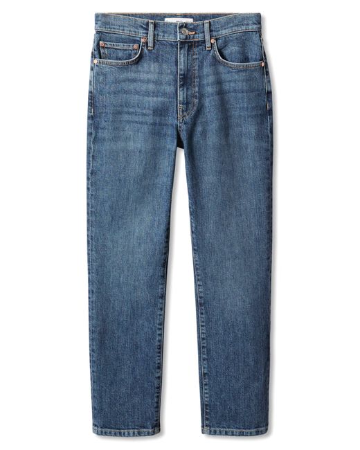 Mango Blue High Waist Crop Slim Jeans