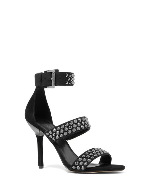 MICHAEL Michael Kors Amal Stud Ankle Strap Sandal in Black Lyst