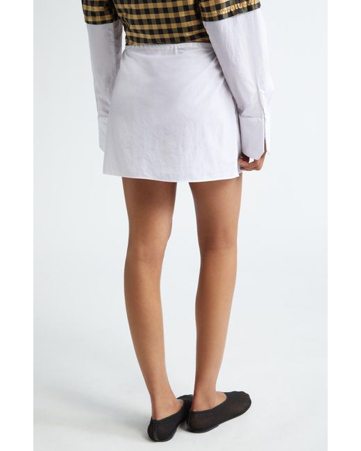 Coming of Age White Drawstring Miniskirt