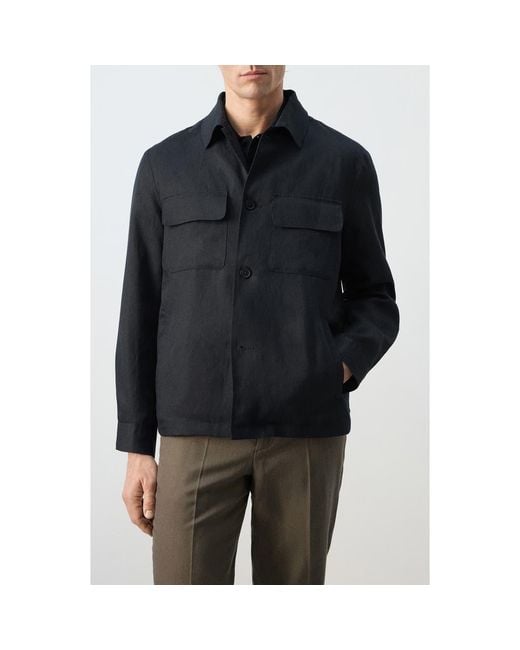 Mango Black Rucked Back Jacket for men