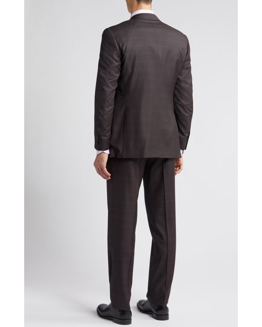 Canali Black Siena Regular Fit Plaid Wool Suit At Nordstrom for men