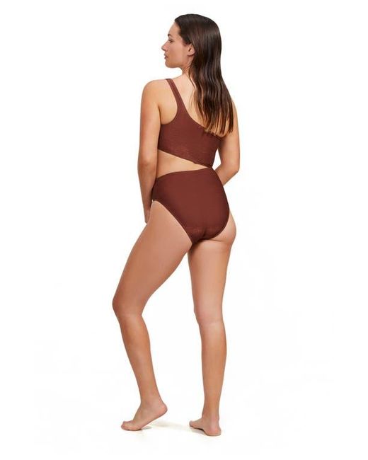 Luma Gottex Brown High End One Shoulder Cut Out One Piece