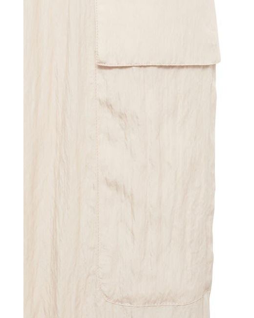 Mango Natural Textured Satin Cargo Pants