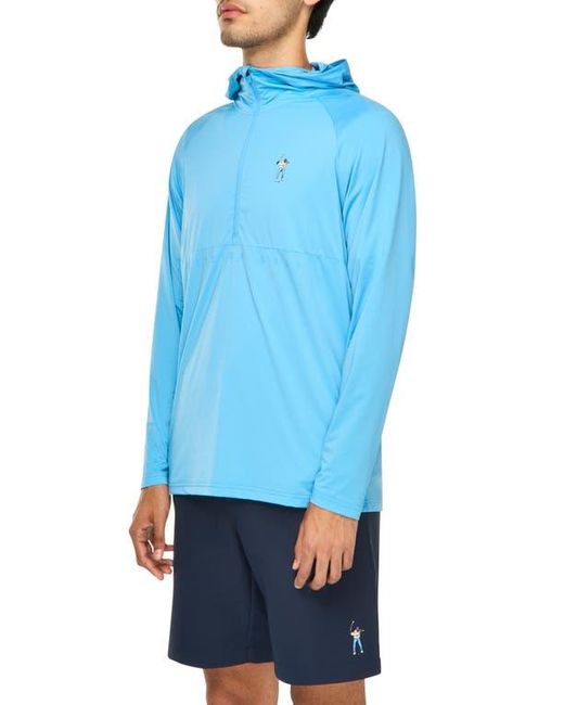 EASTSIDE GOLF Blue Half Zip Golf Hoodie for men