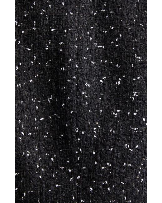 Balmain Black Chain Strap Polka Dot Tweed Fit & Flare Dress