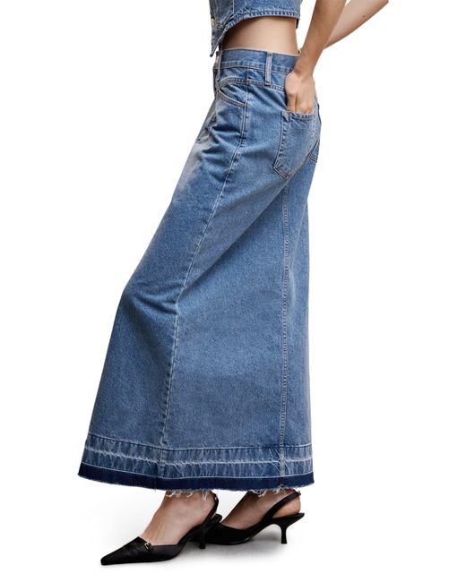Mango Denim Maxi Skirt in Blue | Lyst