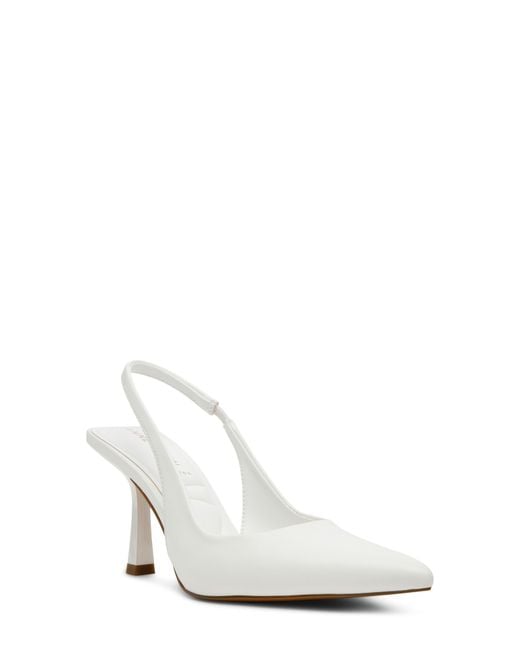 Anne Klein White Itzy Pointed Toe Slingback Pump