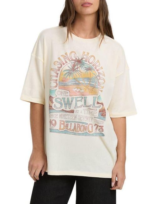Billabong Natural The Sun Rises Oversize Cotton Graphic T-Shirt