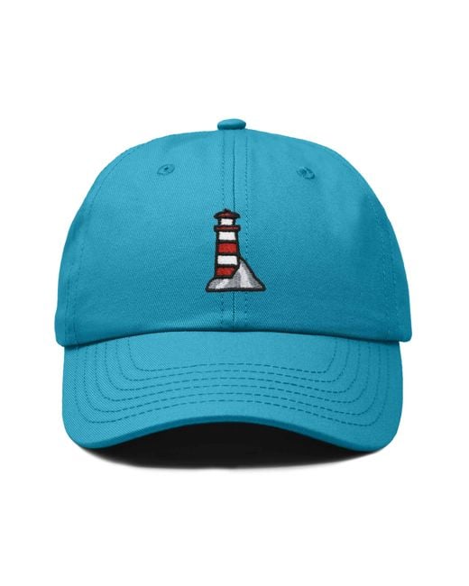 Alix Blue Lighthouse Embroidered Dad Hat