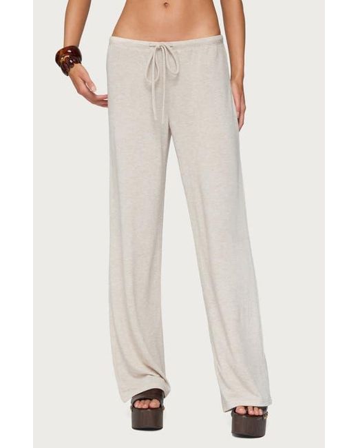 Edikted Natural Camdyn Low Rise Drawstring Lounge Pants