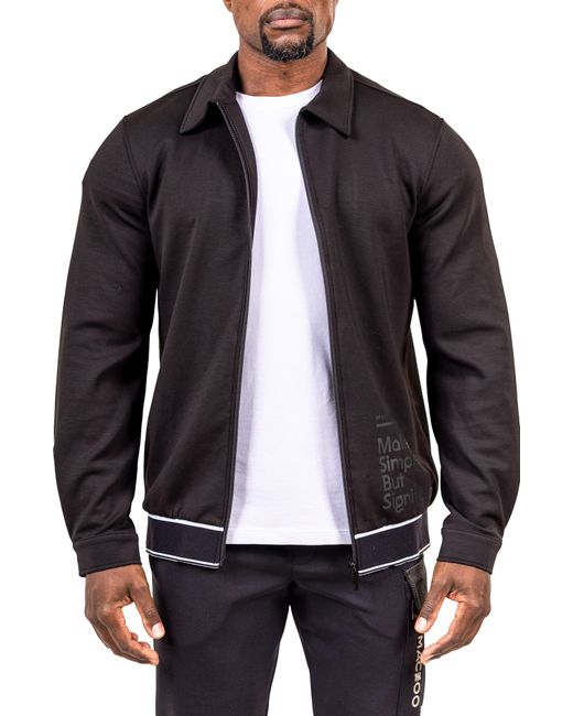 Maceoo Black Marthyr Zip Sweater for men