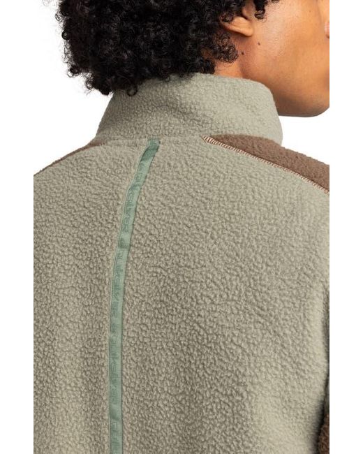 Quiksilver Gray Clean Coast Recycled Polyester Fleece Half Zip Pullover for men