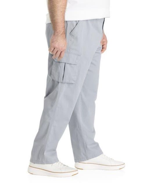 True Nation by DXL Gray Big & Tall Broken-In Relaxed Fit Cargo Pants for men