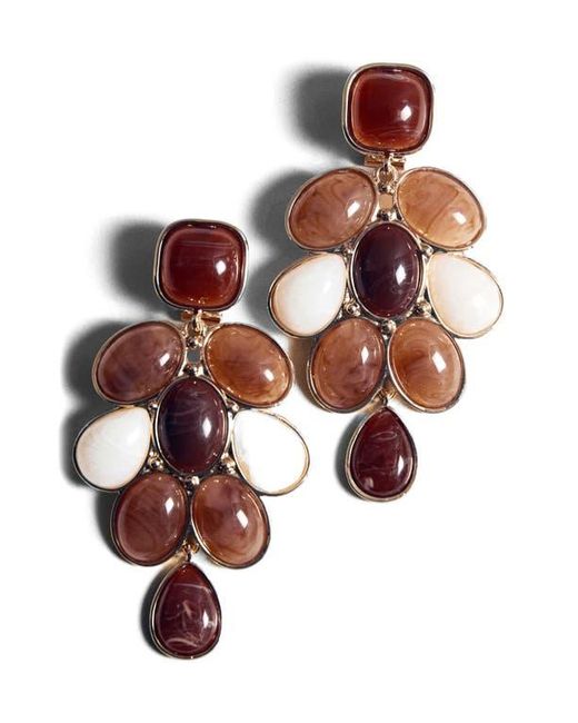 Mango Brown Mixed Resin Drop Earrings