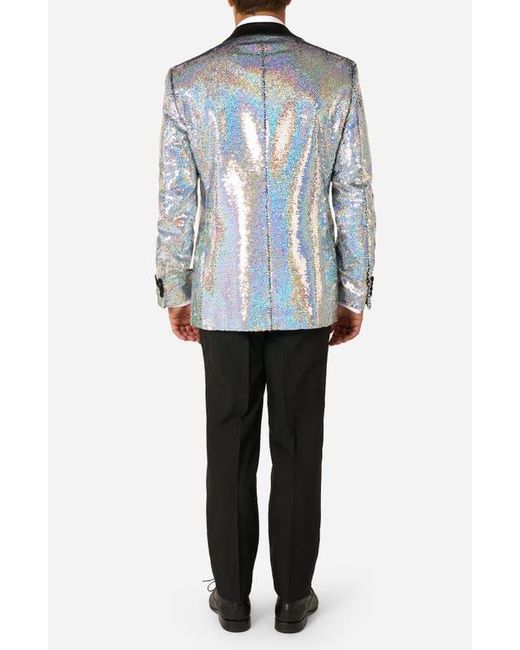 Opposuits Gray Holographic Sequins Dinner Jacket for men