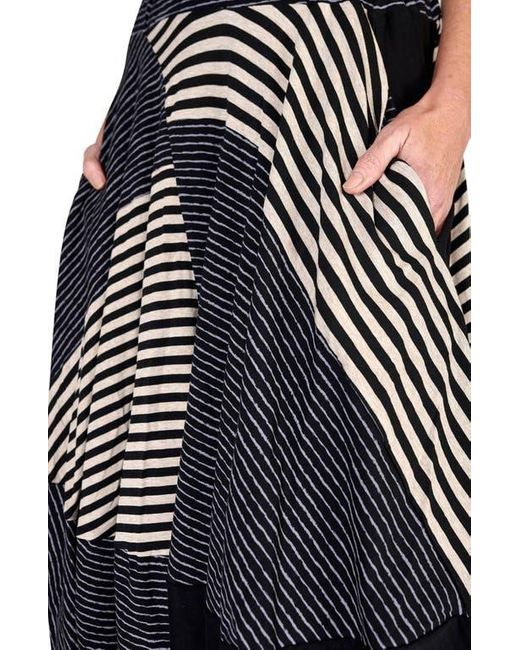 Alembika Black Patchwork Jersey Maxi Skirt