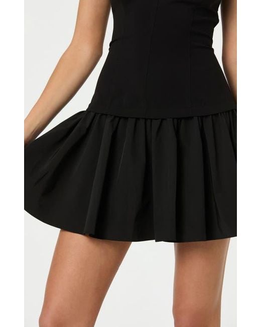 Astr Black Strapless Mixed Media Minidress